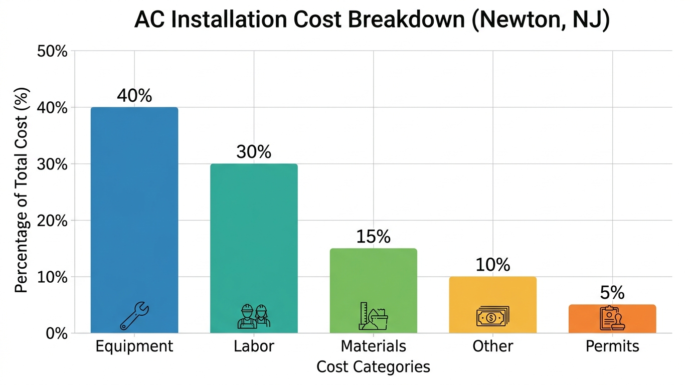 Cost breakdown chart for AC installation