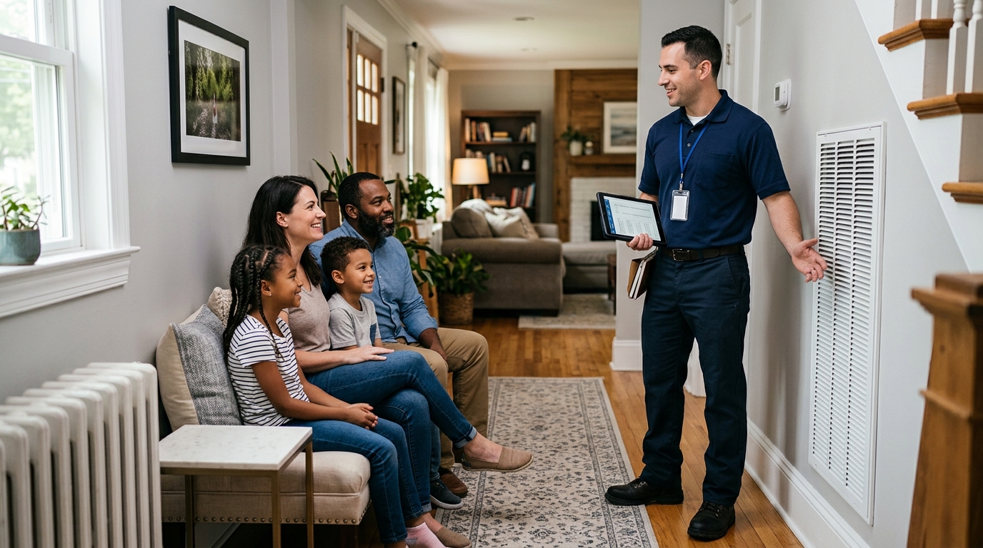 HVAC technician restoring home comfort in Sussex County NJ