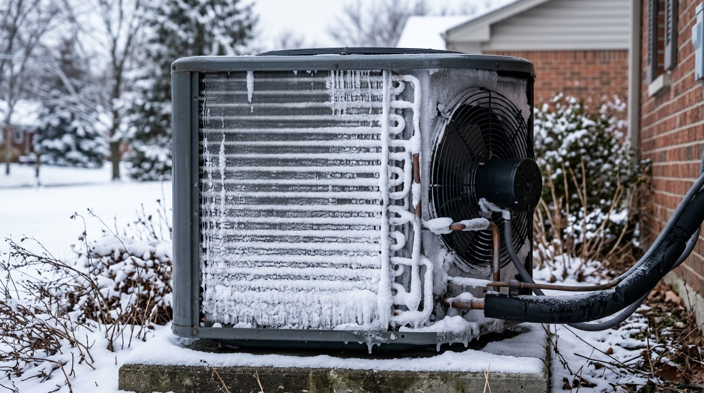 Frost on an outdoor heat pump coil that can reduce heating performance