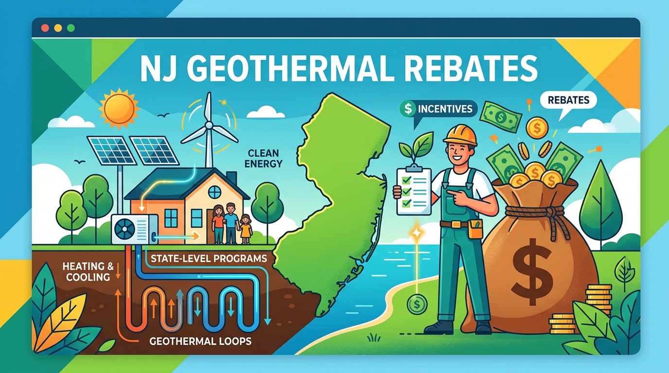 New Jersey geothermal rebates and incentives infographic