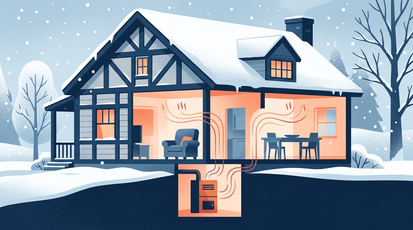 Sussex County home staying warm during winter with reliable furnace service
