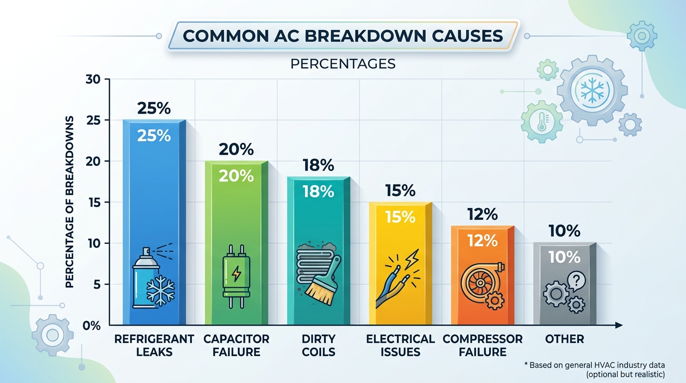 Chart of common AC breakdown causes