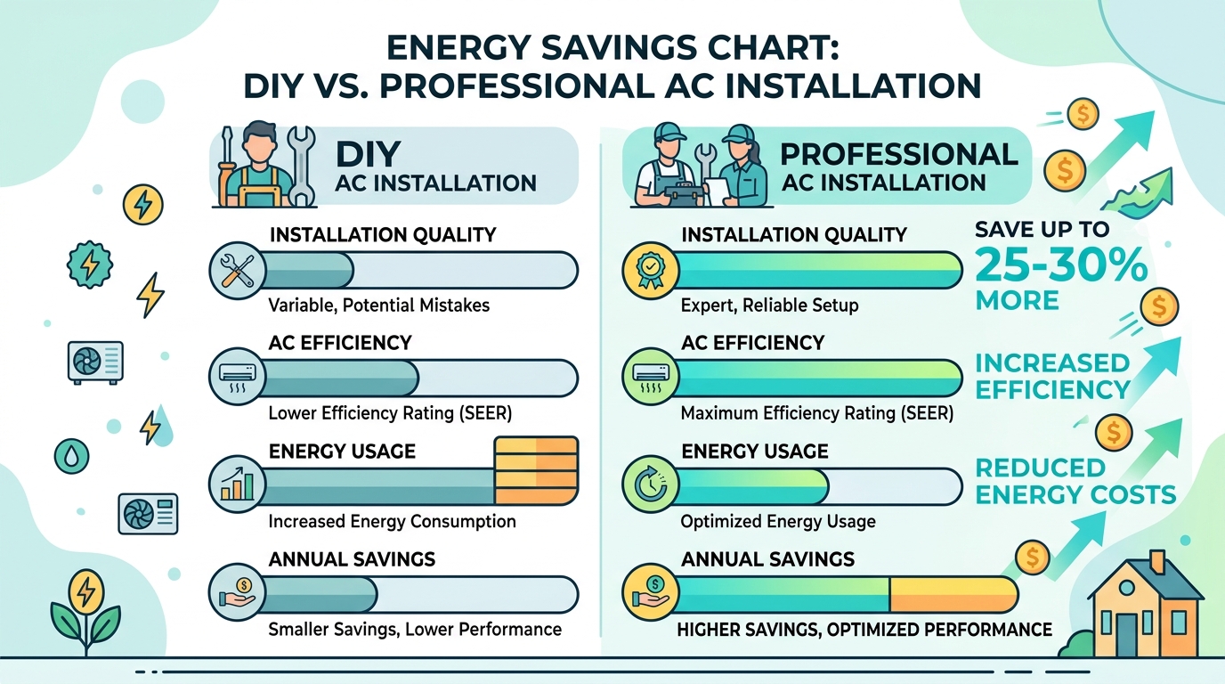Energy savings chart comparing DIY vs <a href=