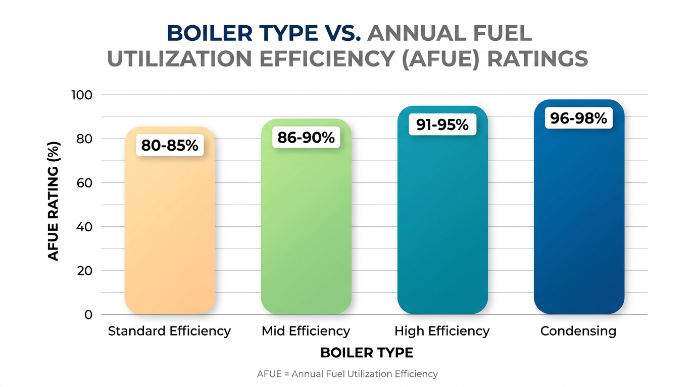 Boiler efficiency AFUE ratings chart