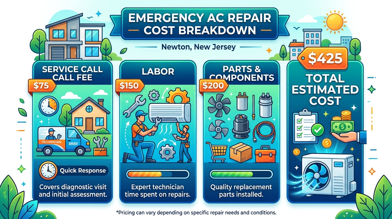 Cost breakdown for emergency AC repair